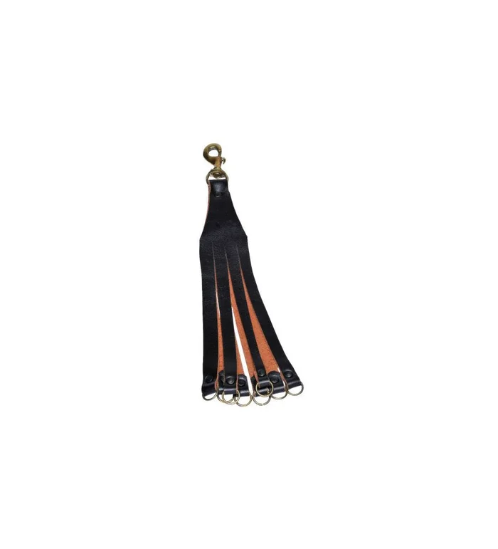 Porte oiseaux cuir vachette 8 brins