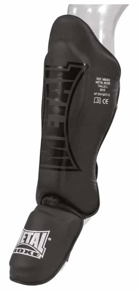Protège tibias/pieds Metal Boxe – Noir