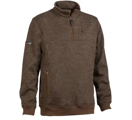 Pull chasse col zippé Muntjac marron ProHunt VERNEY CARRON