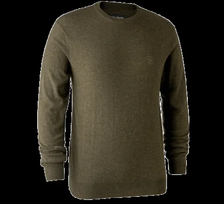 Pull en tricot col rond Kingston kaki DEERHUNTER