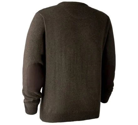 Pull en tricot col V marron Sheffield DEERHUNTER – Image 2