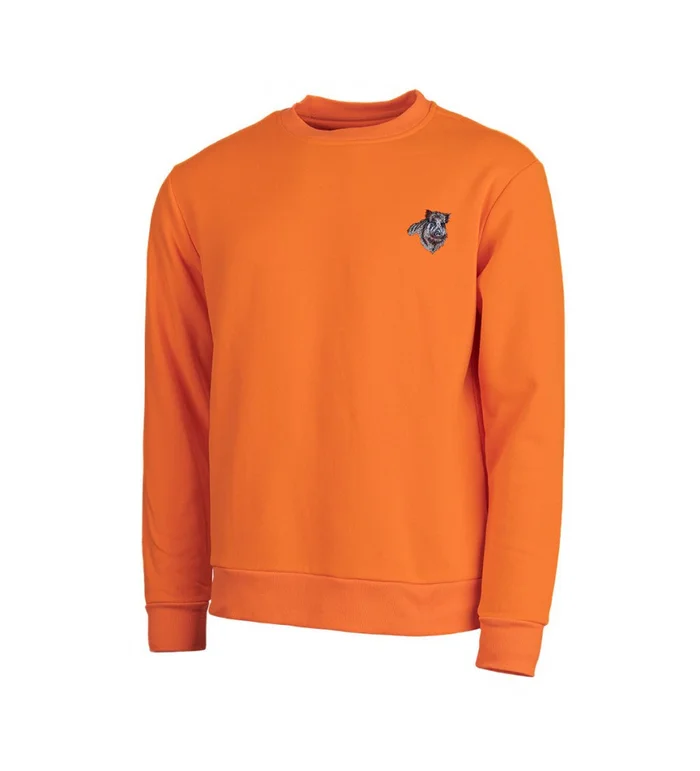 Pull enfant orange brodé sanglier Treeland