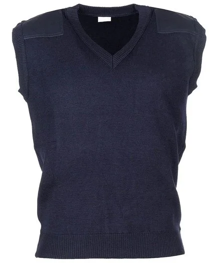 Pull-over/débardeur de la police militaire NL en laine avec col en V, bleu