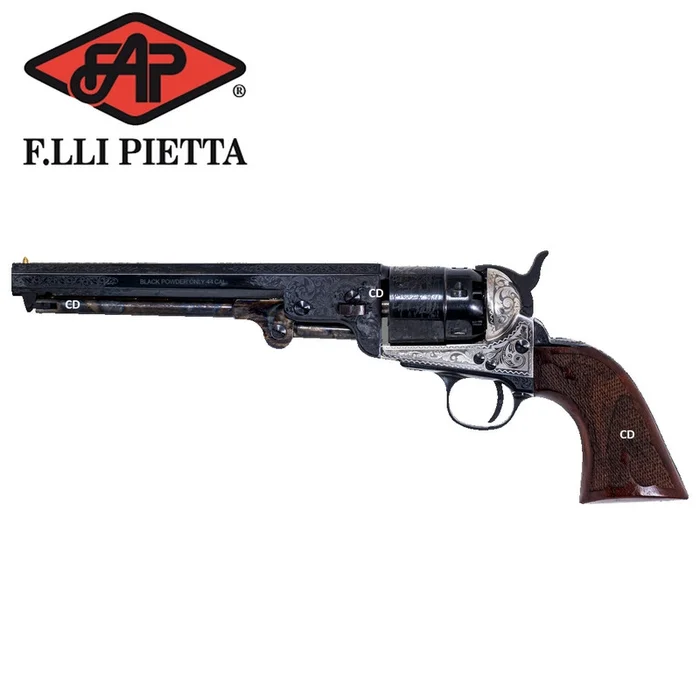 Révolver Pietta 1851 Navy Yank Acier London Gravé Calibre 44