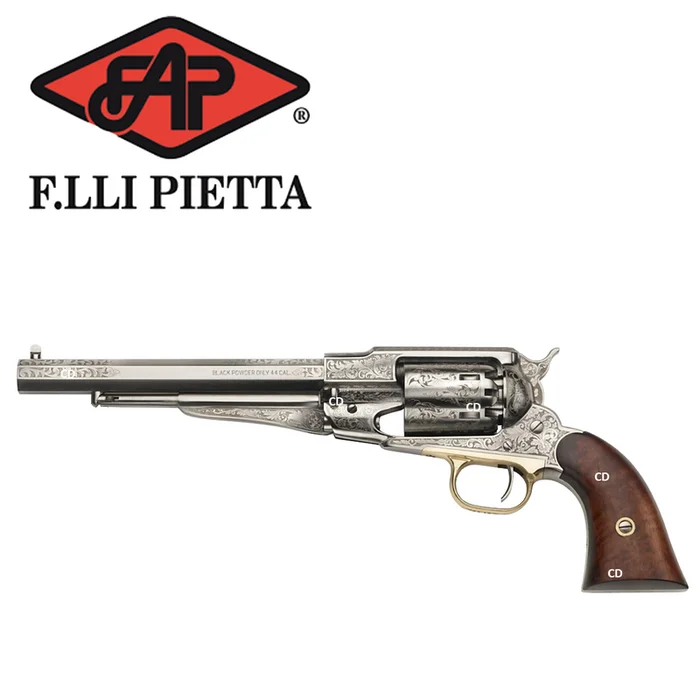 Revolver Pietta 1858 Remington Laiton Nickelé Gravé 44