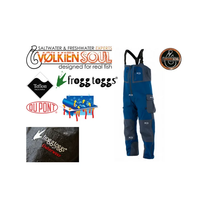 SALOPETTE PILOT GUIDE LINE FROGG TOGGS BLEUE BY VOLKIEN SOUL TAILLE M