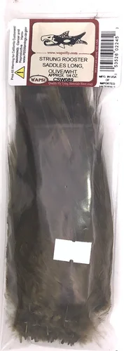 Selles de coq ficelées Wapsi Longues – Olive/Blanc