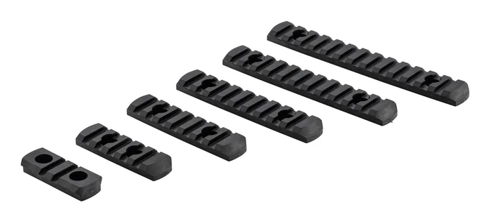 Set de 6 rails picatinny en polymère compatible M-LOK – NOIR