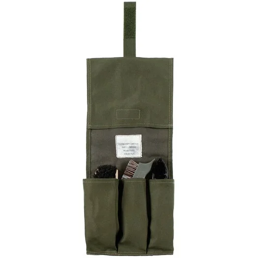 Set de cirage NL, 3 brosses, vert olive