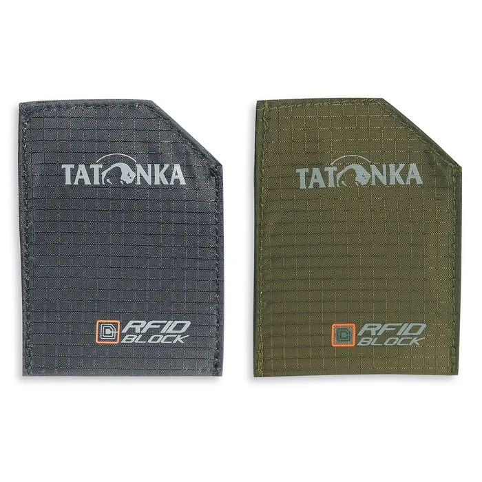 SLEEVE RFIDB SET – 2 Pochettes protection de donnée RFID Tatonka – Noir/Olive