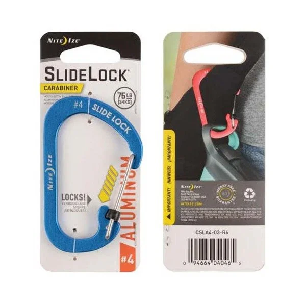 SPC19130 – Nite Ize Mousqueton Slidelock N° 4 Aluminium Bleu