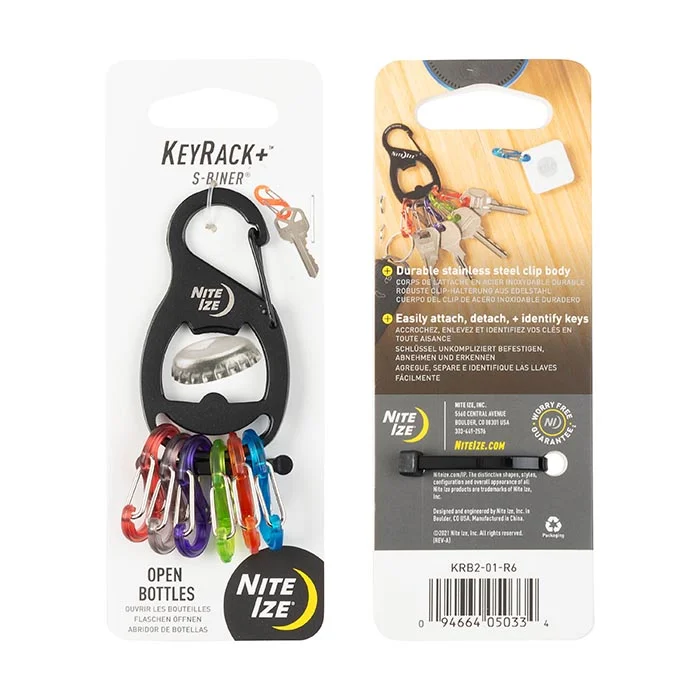 SPC32683 – Nite Ize Keyrack + S-Biner acier noir