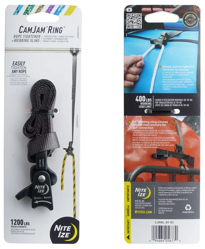 SPC45118 – NITE IZE CamJam Ring with Webbing Sling 18&Prime; – Large – Black Tendeur
