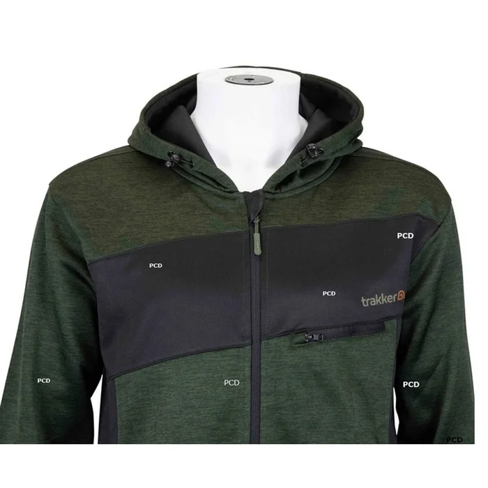 Sweat à Capuche Homme Kaki et Noir Trakker Marl Fleece Back Hoody