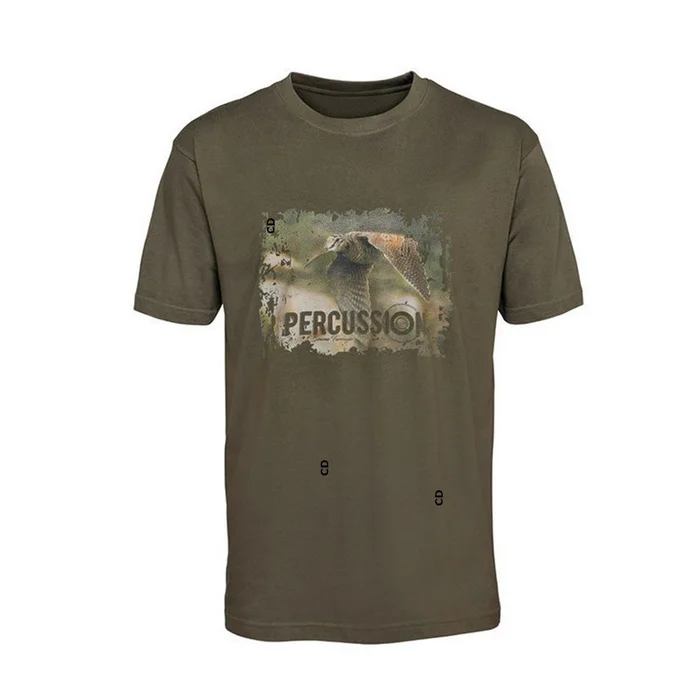 T-Shirt Homme percussion Sérigraphié Kaki Bécasse