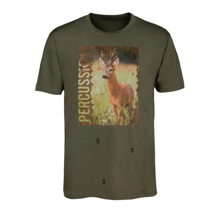 T-Shirt Homme Percussion Sérigraphié Kaki Brocard