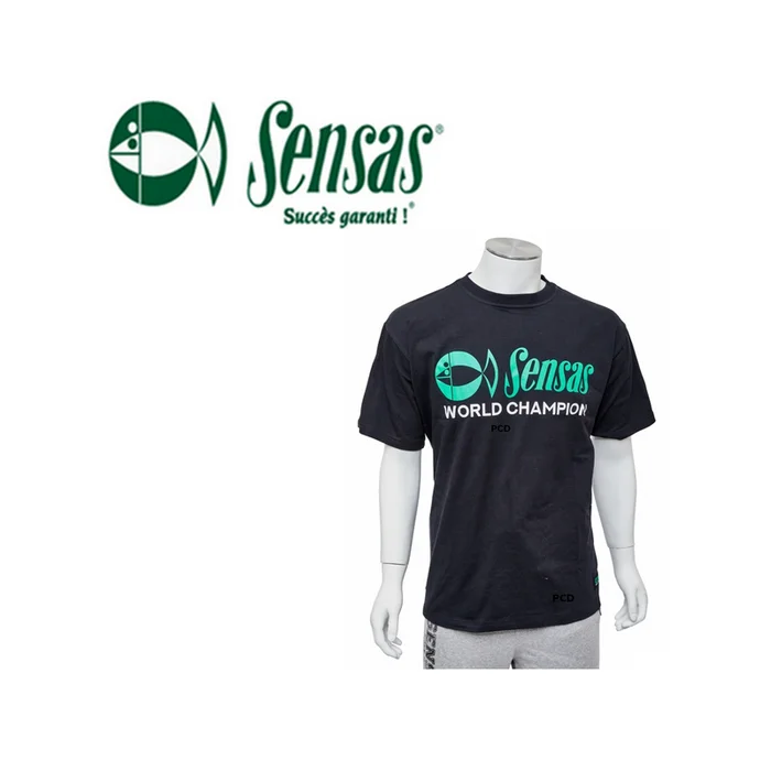 T-SHIRT MANCHES COURTES SENSAS WORLD CHAMPION NOIR