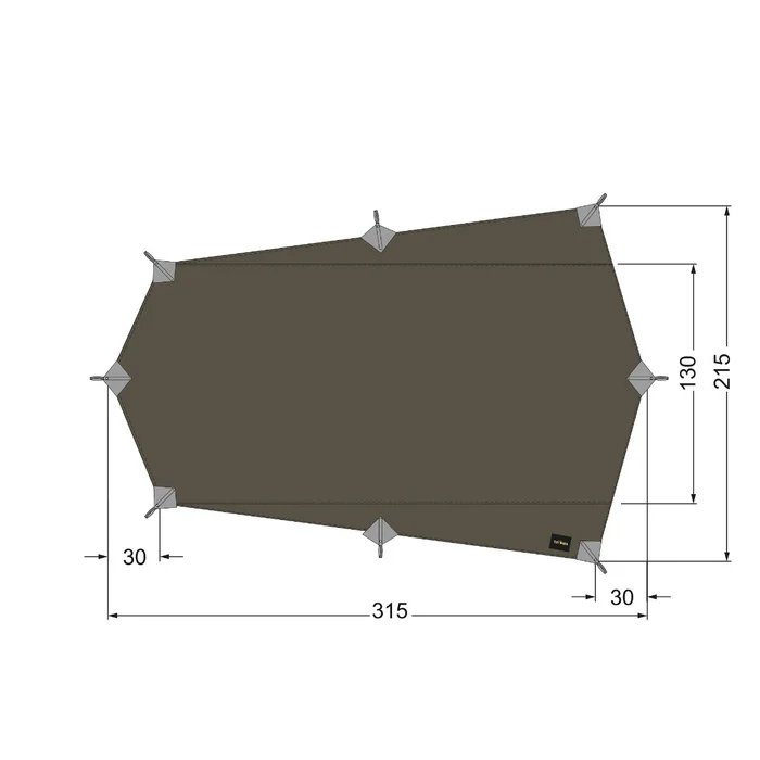 TARP WING 2LT – Toile Tatonka en polyamide/silicone – 315 x 215 cm – Vert SGO