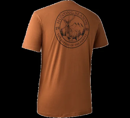 Tee-shirt à manches courtes dessin cerf orange Deerhunter
