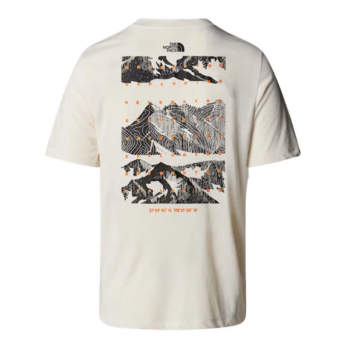 Tee-shirt de running homme The North Face Foundation Mountains Faces – White Dune – Image 2