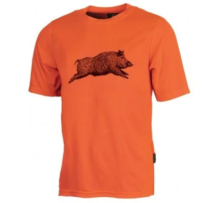 Tee-shirt femme manches courtes sanglier orange TREELAND
