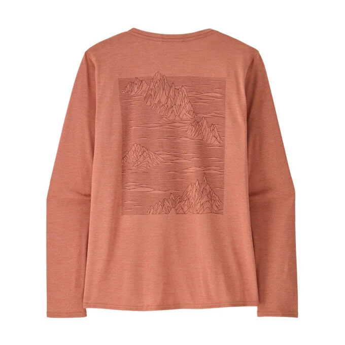 Tee-shirt graphique a manches longues Femme Patagonia Capilene Cool Daily – Strataspire: Moment Pink X-Dye