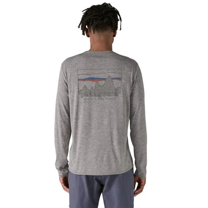 Tee-shirt graphique a manches longues Homme Patagonia Capilene Cool Daily – ’73 Skyline: Feather Grey – Image 4