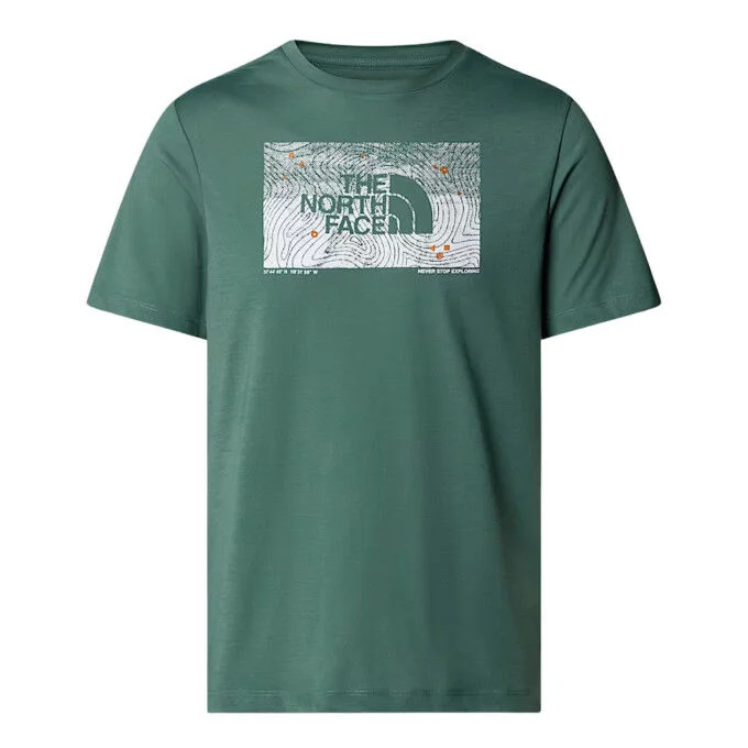 Tee-shirt graphique de randonnee homme The North Face Foundation Abstract – Duck Green