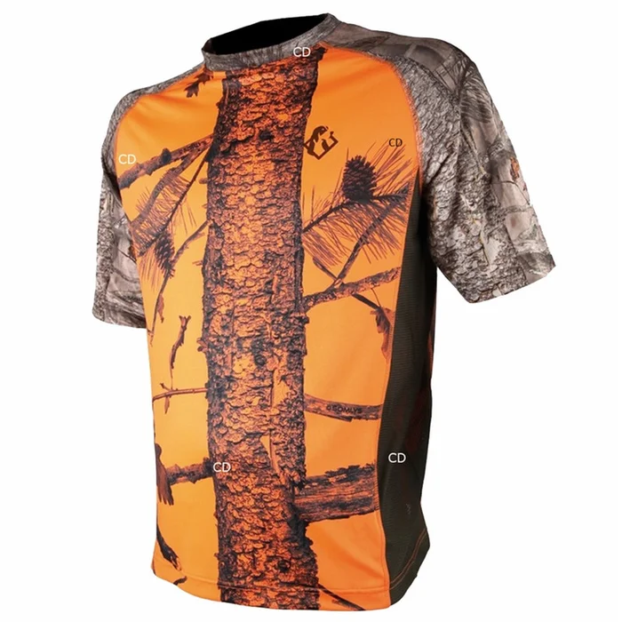 Tee Shirt Homme Somlys Spandex Camo Orange 053F