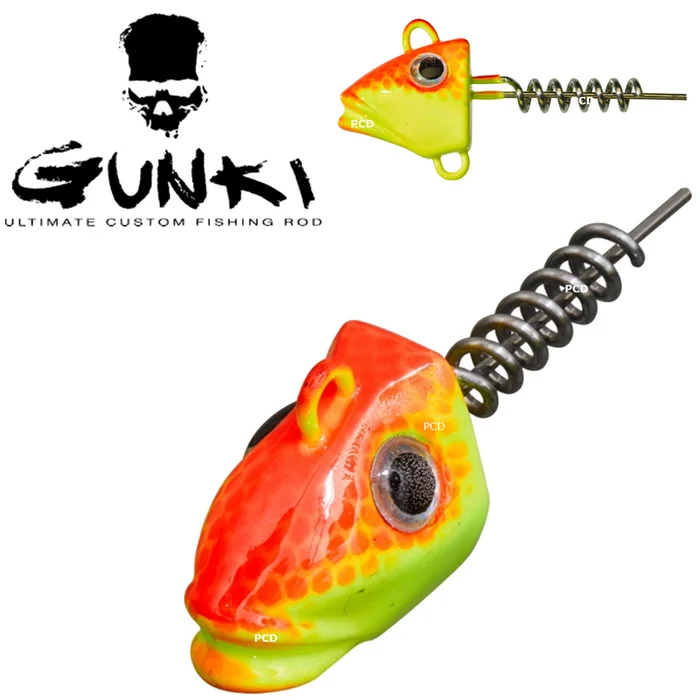 TETES PLOMBEES GUNKI G’FISH SCREW ORANGE FLUO YELLOW PAR 3