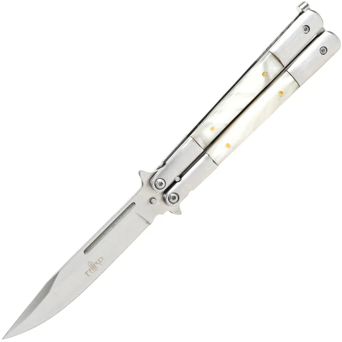 TH.K2097 COUTEAU PAPILLON THIRD INOX/F. NACRINE INOX MAT