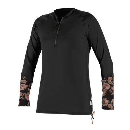 Tops Lycra FemmeO’Neill Wms Front Zip L/S Sun Shirt Black 2025