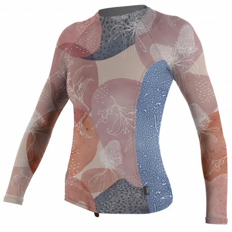 Tops Lycra FemmeO&rsquo;Neill Wms Side Print L/S Rash Guard Desert 2024