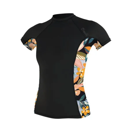 Tops Lycra FemmeO&rsquo;Neill Wms Side Print S/S Rash Guard black 2024