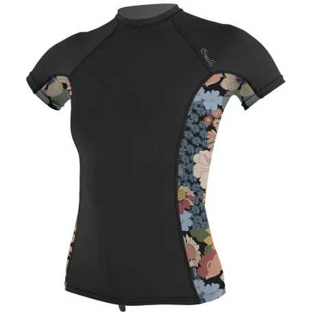 Tops Lycra FemmeO&rsquo;Neill Wms Side Print S/S Rash Guard Black Twiggy 2024