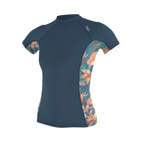 Tops Lycra FemmeO&rsquo;Neill Wms Side Print S/S Rash Guard COPENBLUE/PAINTEDTROPICS 2025