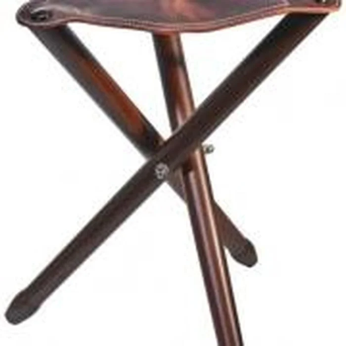 Trépied Luxe Country Sellerie – Dessus Cuir – Base Aluminium – Stabilité et Élégance pour la Chasse