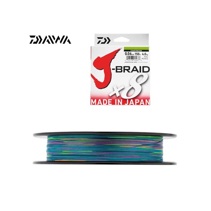 TRESSE DAIWA J-BRAID X8 300M MULTICOLORE