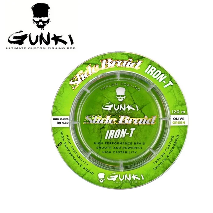 TRESSE GUNKI SLIDE BRAID IRON-T OLIVE GREEN 120M