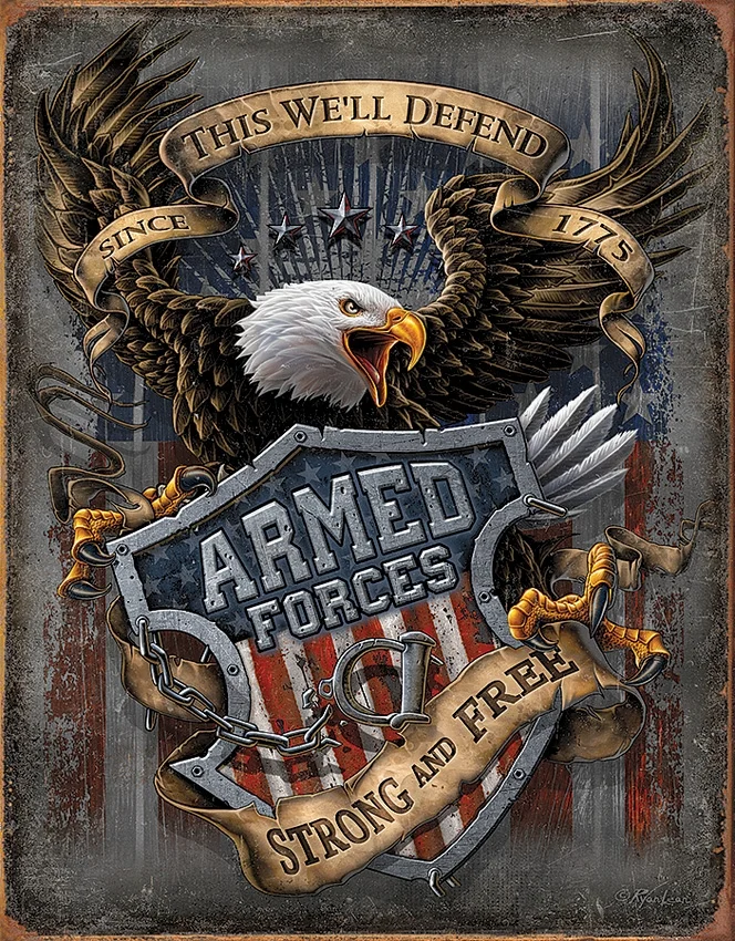 TSN2149 Affiche Metallique Armed Forces Since 1775
