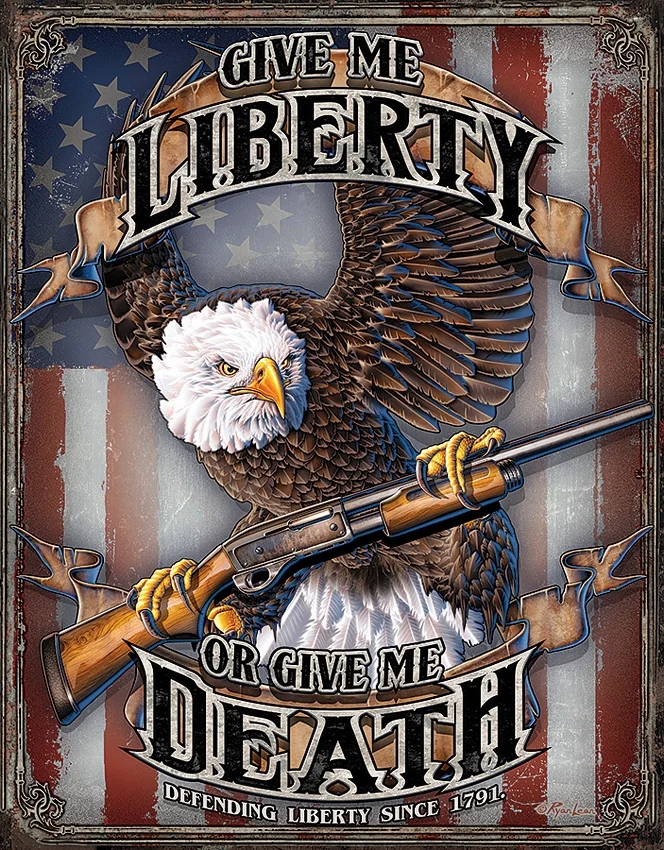 TSN2185 Affiche Metallique Give Me Liberty