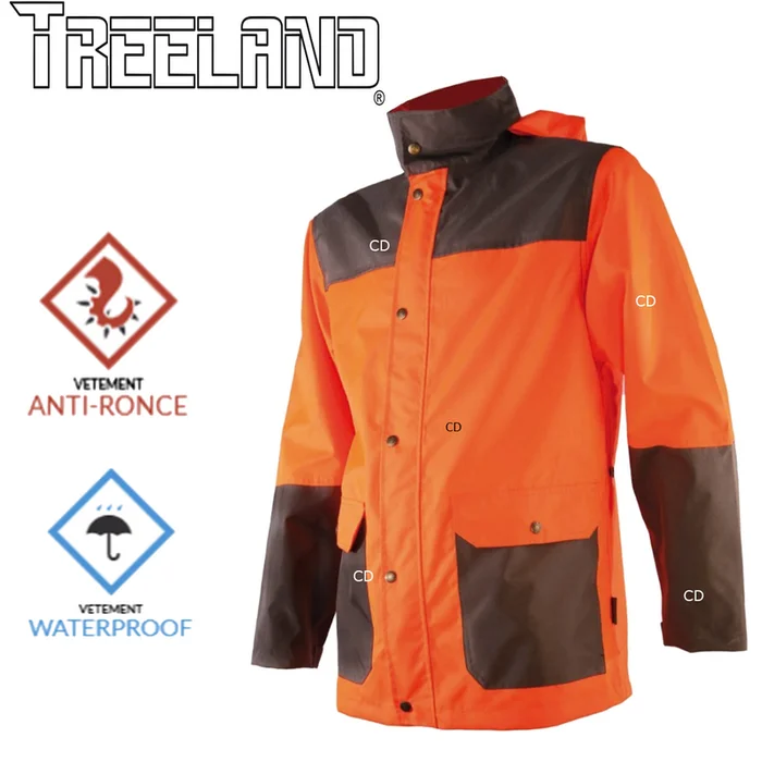 VESTE DE PLUIE TREELAND ANTI-RONCE ORANGE /MARRON T423