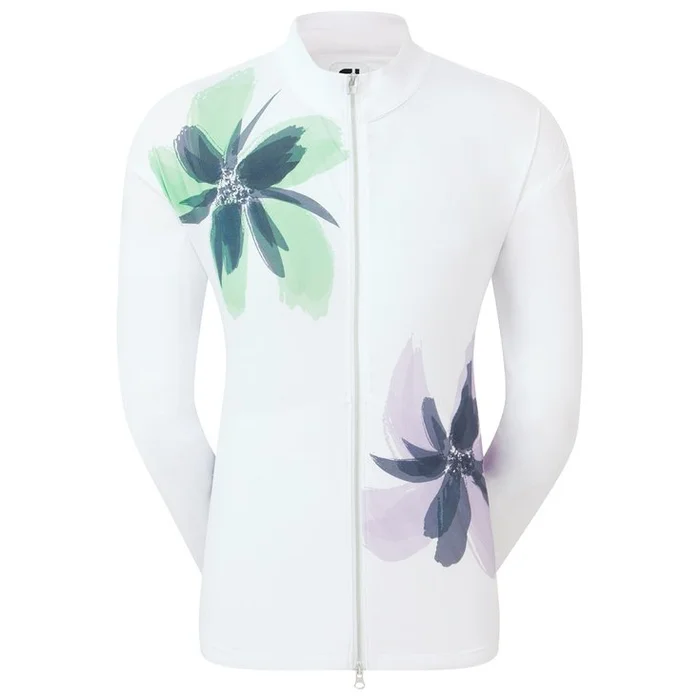 Veste Footjoy Lightweight Full-Zip Woven Jacket White With Lavender Mint Navy