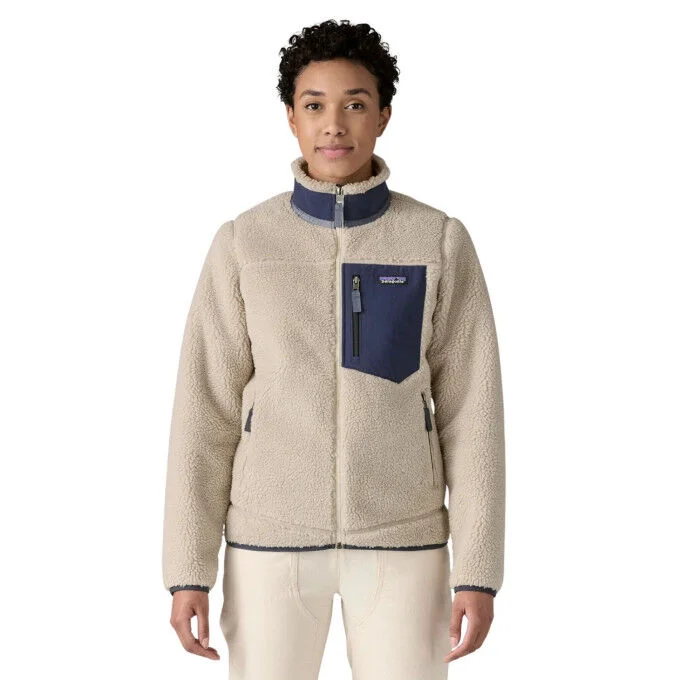 Veste polaire Femme Patagonia Retro-X – Natural w/New Navy – Image 2