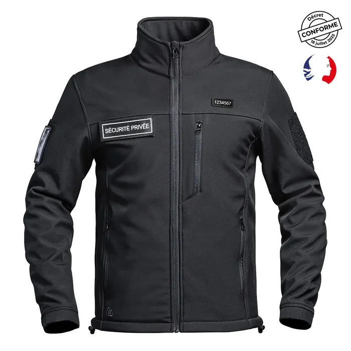 Veste Softshell Sécurité Privée Noir – Sécu-one