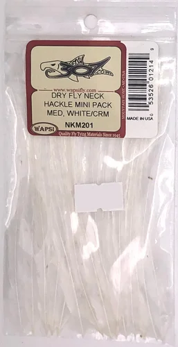Wapsi Dry Fly Neck Hackle Mini Pack Medium – Blanc/Crème