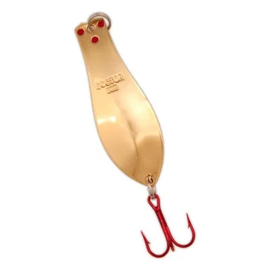 Yellow Bird – Cuillère Docteur Premium avec hameçons LazerSharp rouges en cuivre (PM103) – 4,5″ 1 3/16oz