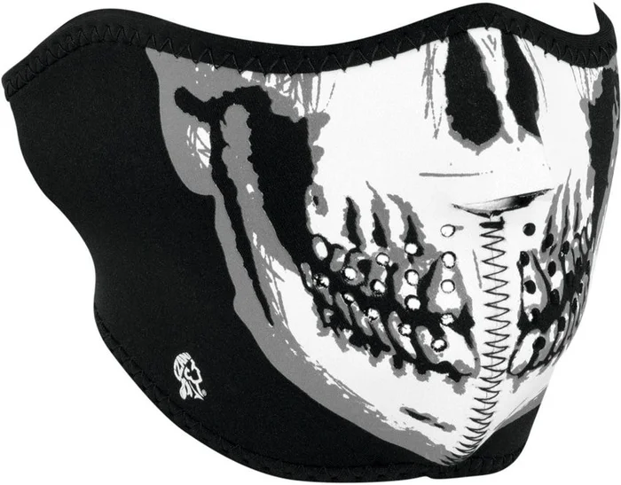 ZHWNFM002H – ZAN HEADGEAR Half Face Mask BW Skull